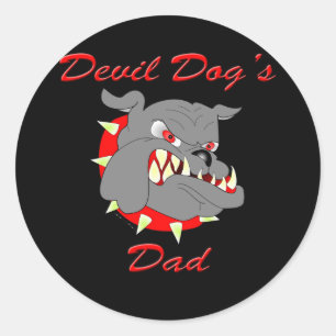 USMC Devil Dog's Dad Ronde Sticker