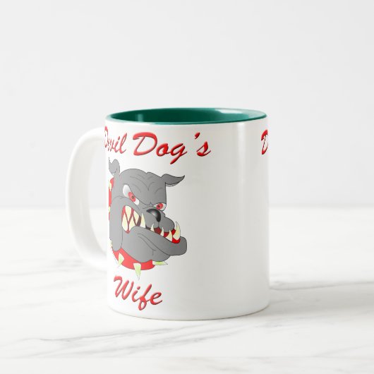 USMC Devil Dog's vrouw Tweekleurige Koffiemok (Voorkant links)