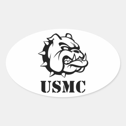 USMC Dog Ovale Sticker (Voorkant)