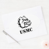 USMC Dog Ovale Sticker (Envelop)