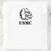 USMC Dog Ovale Sticker (Tas)