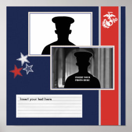 USMC Dress Blues Photo Collage Poster