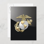 USMC Eagle, Wereldbol & Anchor (EGA) [3D] Briefkaart (Voorkant / Achterkant)