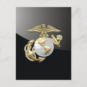 USMC Eagle, Wereldbol & Anchor (EGA) [3D] Briefkaart