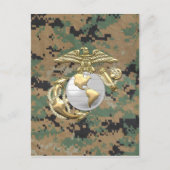 USMC Eagle, Wereldbol & Anchor (EGA) [3D] Briefkaart (Voorkant)