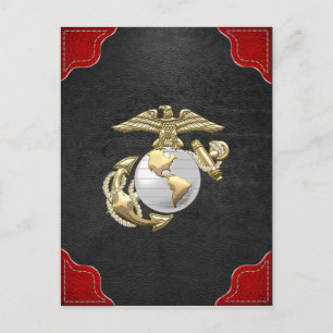 USMC Eagle, Wereldbol & Anchor (EGA) [3D] Briefkaart