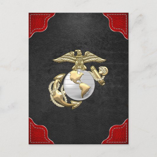 USMC Eagle, Wereldbol & Anchor (EGA) [3D] Briefkaart (Voorkant)