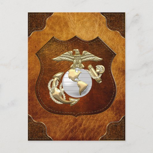 USMC Eagle, Wereldbol & Anchor (EGA) [3D] Briefkaart (Voorkant)