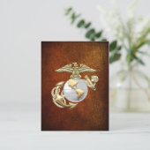 USMC Eagle, Wereldbol & Anchor (EGA) [3D] Briefkaart (Staand voorkant)