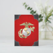 USMC Eagle, Wereldbol & Anchor (EGA) [3D] Briefkaart (Staand voorkant)