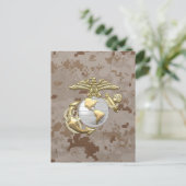 USMC Eagle, Wereldbol & Anchor (EGA) [3D] Briefkaart (Staand voorkant)