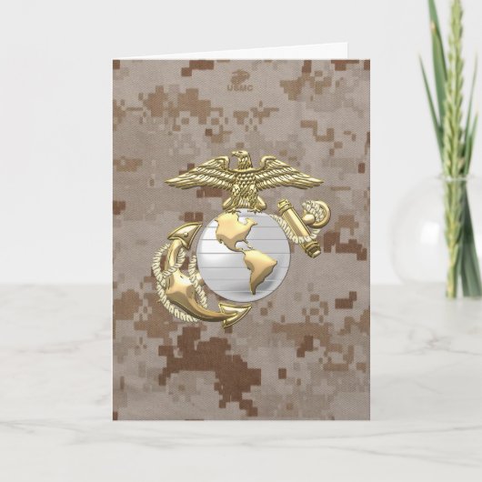 USMC Eagle, Wereldbol & Anchor (EGA) [3D] Kaart (Voorkant)