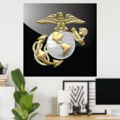 USMC Eagle, Wereldbol & Anchor (EGA) [3D] Poster (Thuiskantoor)