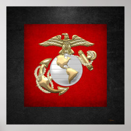 USMC Eagle, Wereldbol & Anchor (EGA) [3D] Poster