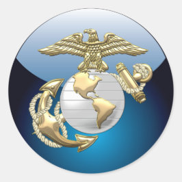USMC Eagle, Wereldbol & Anchor (EGA) [3D] Ronde Sticker