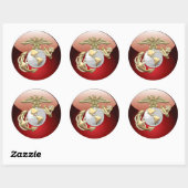 USMC Eagle, Wereldbol & Anchor (EGA) [3D] Ronde Sticker (Vel)