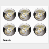 USMC Eagle, Wereldbol & Anchor (EGA) [3D] Ronde Sticker (Vel)