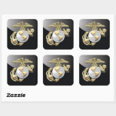 USMC Eagle, Wereldbol & Anchor (EGA) [3D] Vierkante Sticker (Vel)