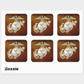 USMC Eagle, Wereldbol & Anchor (EGA) [3D] Vierkante Sticker (Vel)