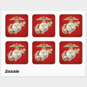USMC Eagle, Wereldbol & Anchor (EGA) [3D] Vierkante Sticker (Vel)