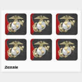 USMC Eagle, Wereldbol & Anchor (EGA) [3D] Vierkante Sticker (Vel)