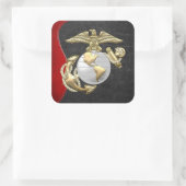 USMC Eagle, Wereldbol & Anchor (EGA) [3D] Vierkante Sticker (Tas)