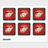 USMC Eagle, Wereldbol & Anchor (EGA) [3D] Vierkante Sticker (Vel)