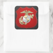 USMC Eagle, Wereldbol & Anchor (EGA) [3D] Vierkante Sticker (Tas)