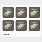 USMC Eagle, Wereldbol & Anchor (EGA) [3D] Vierkante Sticker (Vel)