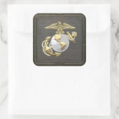 USMC Eagle, Wereldbol & Anchor (EGA) [3D] Vierkante Sticker (Tas)