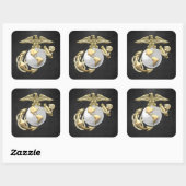 USMC Eagle, Wereldbol & Anchor (EGA) [3D] Vierkante Sticker (Vel)