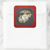 USMC Eagle, Wereldbol & Anchor (EGA) [3D] Vierkante Sticker (Tas)