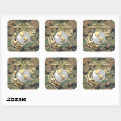 USMC Eagle, Wereldbol & Anchor (EGA) [3D] Vierkante Sticker (Vel)