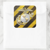 USMC Eagle, Wereldbol & Anchor (EGA) [3D] Vierkante Sticker (Tas)