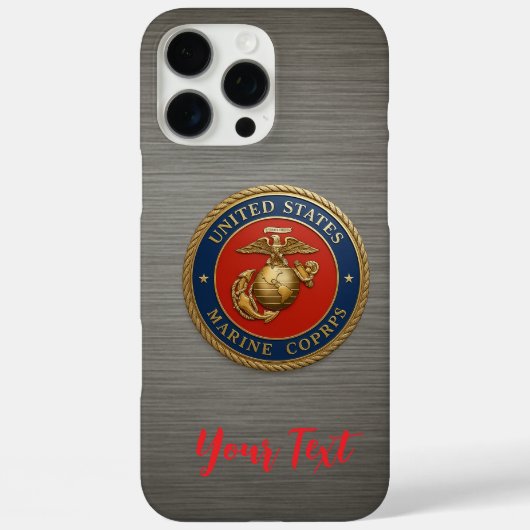USMC EGA geborsteld metalen stijl Case-Mate iPhone Case (Achterkant)