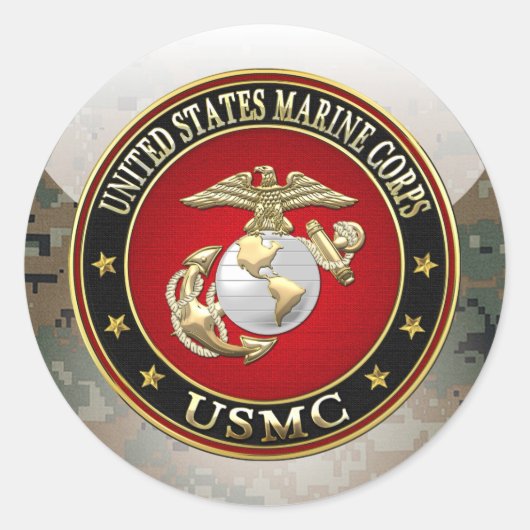 USMC EGA [Special Edition] [3D] Ronde Sticker (Voorkant)