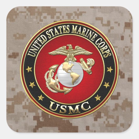 USMC EGA [Special Edition] [3D] Vierkante Sticker (Voorkant)