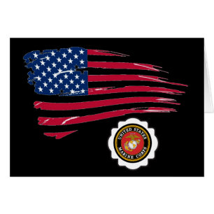 USMC Emblem en U S-vlag