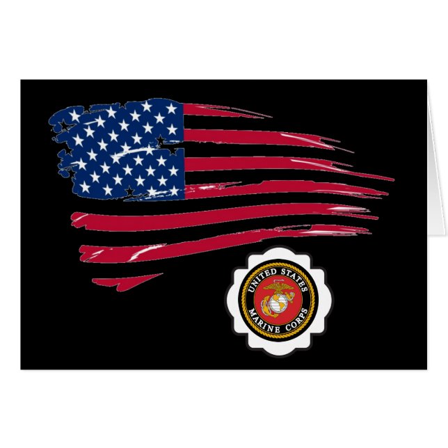 USMC Emblem en U S-vlag (Voorkant Horizontaal)