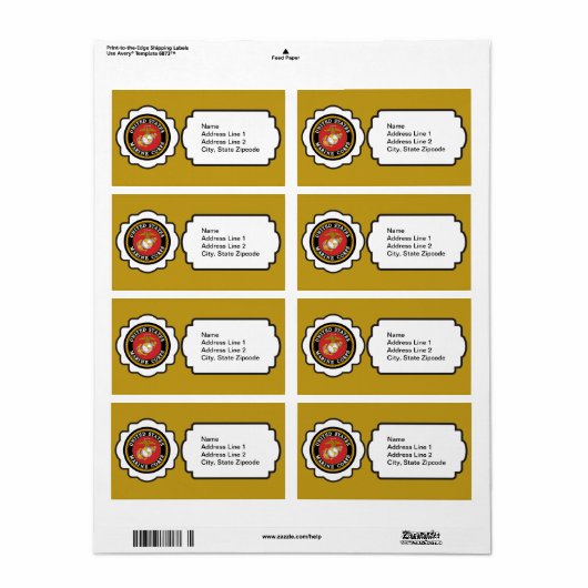 USMC Emblem Etiket (Full Sheet)