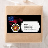 USMC Emblem met de Amerikaanse vlag Etiket (Insitu)