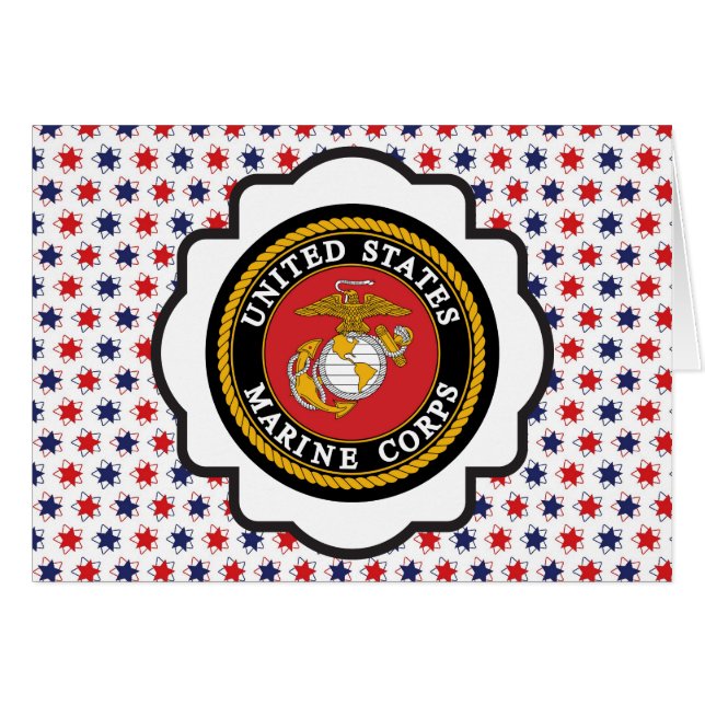 USMC Emblem met rode witte en blauwe sterren (Voorkant Horizontaal)