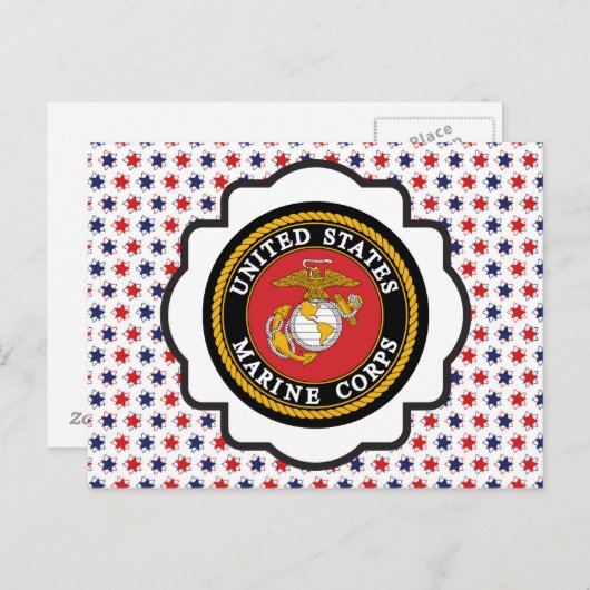 USMC Emblem met rode, witte en blauwe sterren Briefkaart (Voorkant / Achterkant)