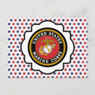 USMC Emblem met rode, witte en blauwe sterren Briefkaart