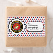 USMC Emblem met rode, witte en blauwe sterren Etiket (Insitu)