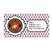 USMC Emblem met rode, witte en blauwe sterren Etiket (Voorkant)