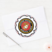 USMC Emblem met rode, witte en blauwe sterren Ronde Sticker (Envelop)