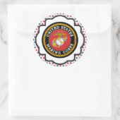 USMC Emblem met rode, witte en blauwe sterren Ronde Sticker (Tas)