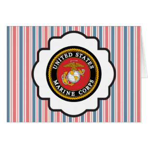 USMC Emblem met rode, witte en blauwe strepen