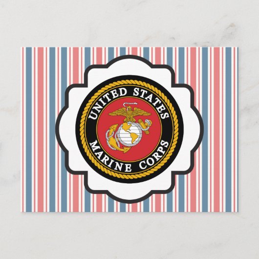 USMC Emblem met rode, witte en blauwe strepen Briefkaart (Voorkant)